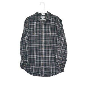 Carhartt‎ Mens Shirt Size L Flannel Plaid Button Down Pockets Casual